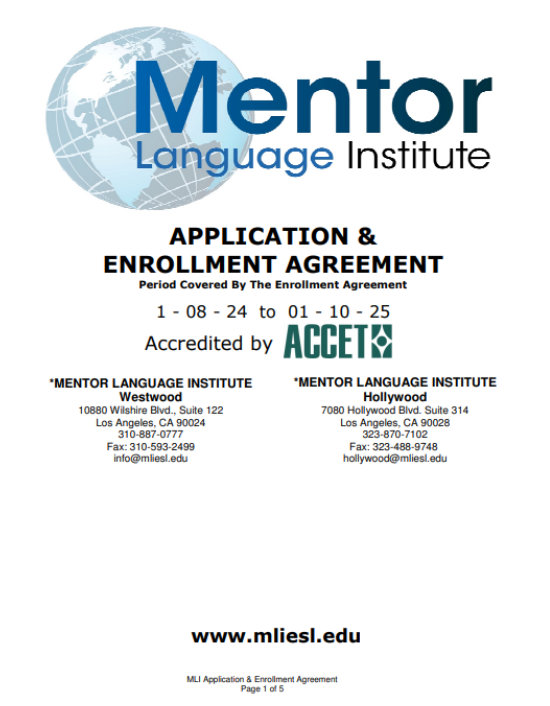 2024 Application and Enrollment Agreement